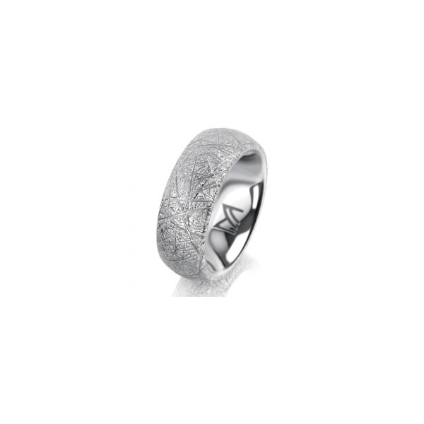 Ring 14 Karat Weissgold 7.0 mm kristallmatt