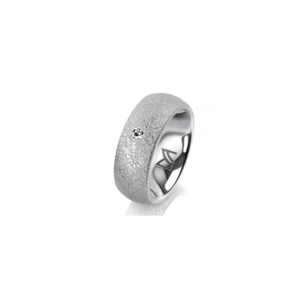 Ring 18 Karat Weissgold 7.0 mm kreismatt 1 Brillant G vs 0,025ct