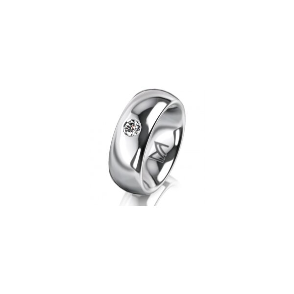 Ring 18 Karat Weissgold 7.0 mm poliert 1 Brillant G vs 0,110ct