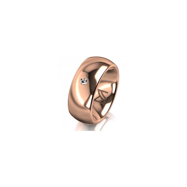 Ring 18 Karat Rotgold 8.0 mm poliert 1 Brillant G vs 0,025ct