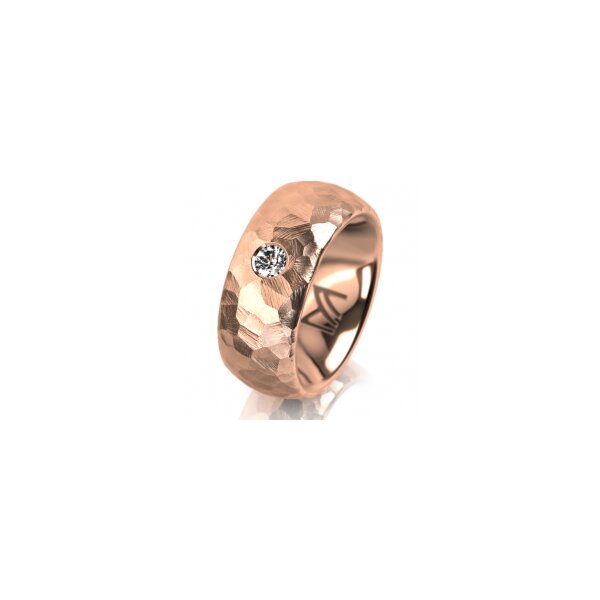 Ring 18 Karat Rotgold 8.0 mm diamantmatt 1 Brillant G vs 0,110ct