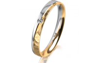 Ring 14 Karat Gelb-/Weissgold 3.0 mm diamantmatt 1...