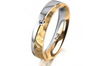 Ring 18 Karat Gelb-/Weissgold 4.5 mm diamantmatt 1...