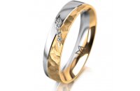 Ring 18 Karat Gelb-/Weissgold 4.5 mm diamantmatt 4...