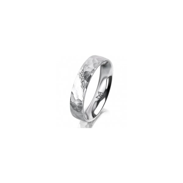 Ring 14 Karat Weissgold 4.5 mm diamantmatt 4 Brillanten G vs Gesamt 0,025ct