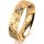 Ring 14 Karat Gelbgold 5.0 mm diamantmatt 5 Brillanten G vs Gesamt 0,055ct