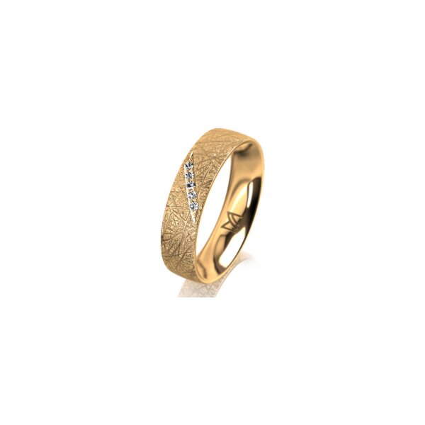 Ring 18 Karat Gelbgold 5.0 mm kreismatt 5 Brillanten G vs Gesamt 0,035ct