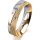 Ring 14 Karat Gelb-/Weissgold 5.0 mm kristallmatt 3 Brillanten G vs Gesamt 0,040ct