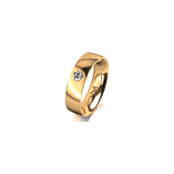 Ring 14 Karat Gelbgold 5.5 mm poliert 1 Brillant G vs 0,090ct