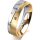 Ring 18 Karat Gelb-/Weissgold 5.5 mm sandmatt 5 Brillanten G vs Gesamt 0,065ct