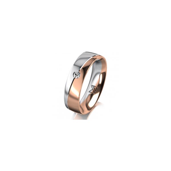 Ring 18 Karat Rot-/Weissgold 5.5 mm poliert 1 Brillant G vs 0,050ct