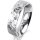 Ring 18 Karat Weissgold 5.5 mm diamantmatt 5 Brillanten G vs Gesamt 0,065ct