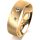 Ring 18 Karat Gelbgold 6.0 mm sandmatt 3 Brillanten G vs Gesamt 0,060ct