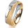 Ring 18 Karat Gelb-/Weissgold 6.0 mm kreismatt 1 Brillant G vs 0,025ct