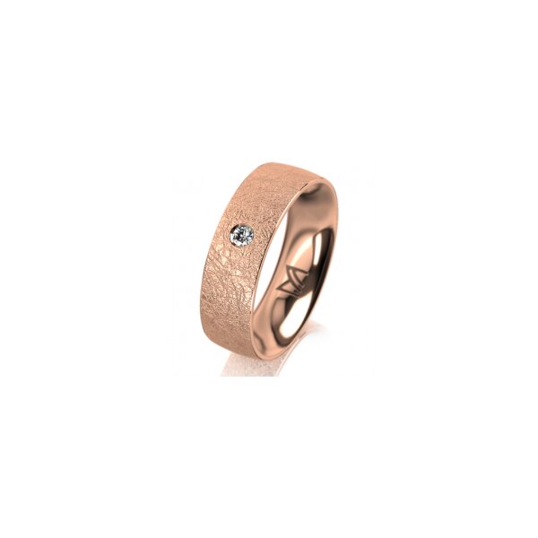 Ring 14 Karat Rotgold 6.0 mm kreismatt 1 Brillant G vs 0,050ct