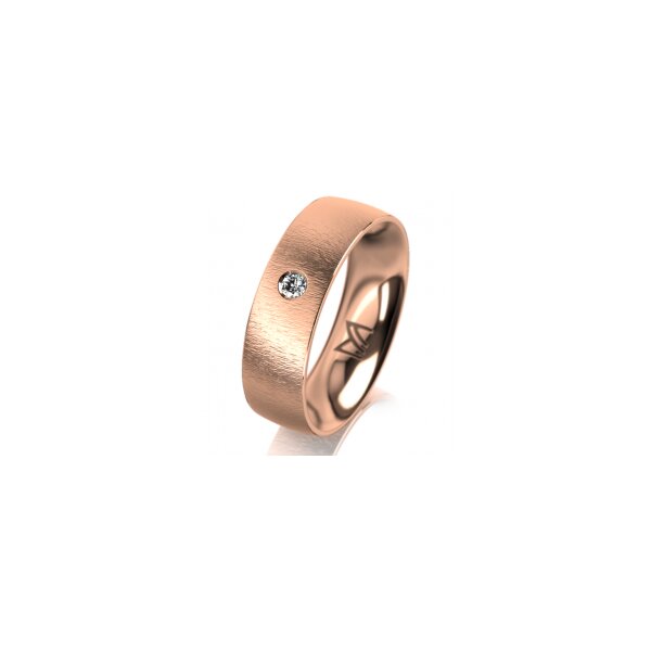 Ring 14 Karat Rotgold 6.0 mm sandmatt 1 Brillant G vs 0,050ct