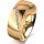 Ring 14 Karat Gelbgold 7.0 mm poliert 6 Brillanten G vs Gesamt 0,080ct