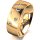Ring 14 Karat Gelbgold 7.0 mm poliert 5 Brillanten G vs Gesamt 0,095ct