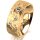 Ring 14 Karat Gelbgold 7.0 mm diamantmatt 5 Brillanten G vs Gesamt 0,095ct