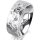 Ring 14 Karat Weissgold 7.0 mm diamantmatt 5 Brillanten G vs Gesamt 0,095ct