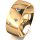 Ring 18 Karat Gelbgold 8.0 mm poliert 5 Brillanten G vs Gesamt 0,115ct