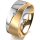 Ring 18 Karat Gelb-/Weissgold 8.0 mm sandmatt 1 Brillant G vs 0,025ct