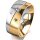 Ring 18 Karat Gelb-/Weissgold 8.0 mm poliert 3 Brillanten G vs Gesamt 0,080ct