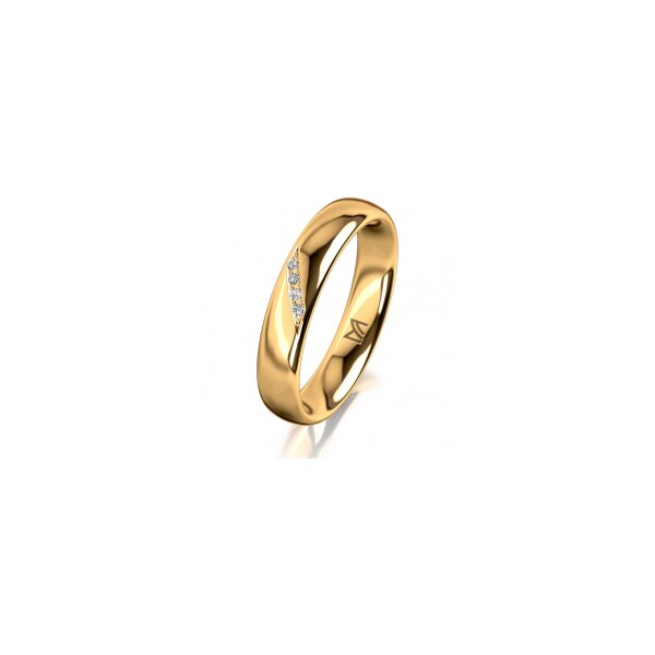 Ring 14 Karat Gelbgold 4.0 mm poliert 4 Brillanten G vs Gesamt 0,020ct