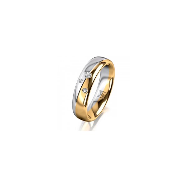 Ring 14 Karat Gelb-/Weissgold 5.0 mm poliert 3 Brillanten G vs Gesamt 0,040ct