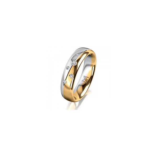 Ring 18 Karat Gelb-/Weissgold 5.0 mm poliert 5 Brillanten G vs Gesamt 0,055ct