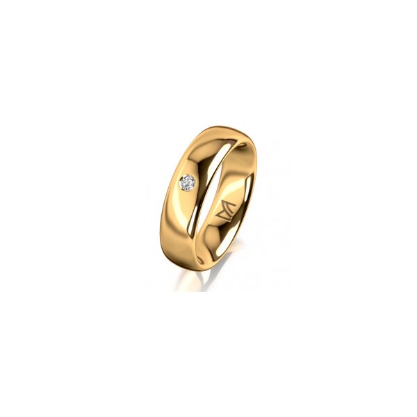 Ring 14 Karat Gelbgold 5.5 mm poliert 1 Brillant G vs 0,035ct