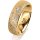 Ring 14 Karat Gelbgold 6.0 mm kristallmatt 3 Brillanten G vs Gesamt 0,060ct