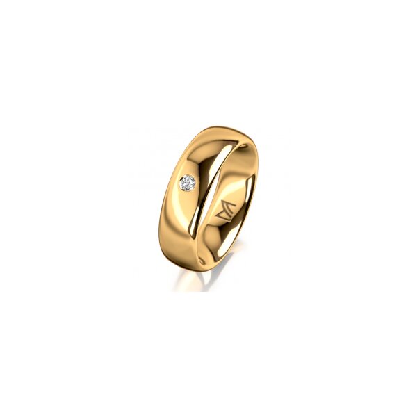 Ring 18 Karat Gelbgold 6.0 mm poliert 1 Brillant G vs 0,035ct