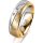 Ring 18 Karat Gelb-/Weissgold 6.0 mm sandmatt 3 Brillanten G vs Gesamt 0,060ct