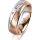 Ring 14 Karat Rot-/Weissgold 6.0 mm längsmatt 3 Brillanten G vs Gesamt 0,060ct
