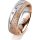Ring 14 Karat Rot-/Weissgold 6.0 mm kristallmatt 3 Brillanten G vs Gesamt 0,060ct