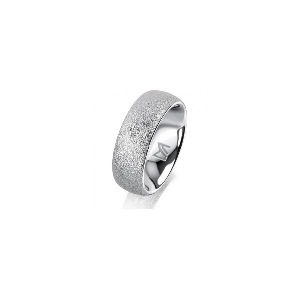 Ring 18 Karat Weissgold 7.0 mm kreismatt 1 Brillant G vs 0,025ct