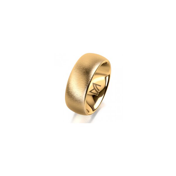 Ring 14 Karat Gelbgold 8.0 mm sandmatt