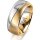 Ring 18 Karat Gelb-/Weissgold 8.0 mm sandmatt