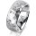 Ring 14 Karat Weissgold 8.0 mm diamantmatt 5 Brillanten G vs Gesamt 0,115ct