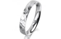 Ring Platin 950 3.5 mm diamantmatt 1 Brillant G vs 0,025ct