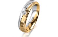 Ring 14 Karat Gelb-/Weissgold 5.0 mm diamantmatt 1...