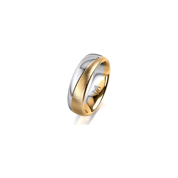 Ring 18 Karat Gelbgold/950 Platin 6.0 mm sandmatt