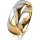 Ring 18 Karat Gelbgold/950 Platin 7.0 mm poliert 6 Brillanten G vs Gesamt 0,080ct