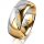 Ring 18 Karat Gelbgold/950 Platin 8.0 mm poliert 7 Brillanten G vs Gesamt 0,095ct