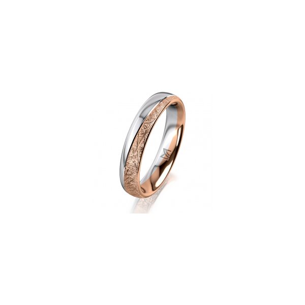 Ring 18 Karat Rotgold/950 Platin 4.0 mm kristallmatt