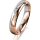 Ring 18 Karat Rotgold/950 Platin 4.0 mm poliert 4 Brillanten G vs Gesamt 0,020ct