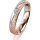 Ring 18 Karat Rotgold/950 Platin 4.0 mm kreismatt 4 Brillanten G vs Gesamt 0,020ct