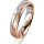 Ring 18 Karat Rotgold/950 Platin 4.5 mm sandmatt 5 Brillanten G vs Gesamt 0,045ct