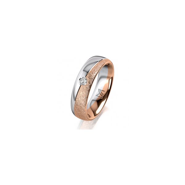 Ring 18 Karat Rotgold/950 Platin 5.5 mm kreismatt 1 Brillant G vs 0,065ct